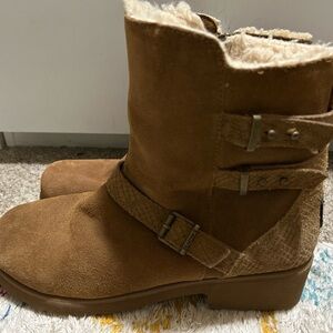 Bearpaw LUCY Women’s 10 Brown Suede Boots with Faux Fur Lining